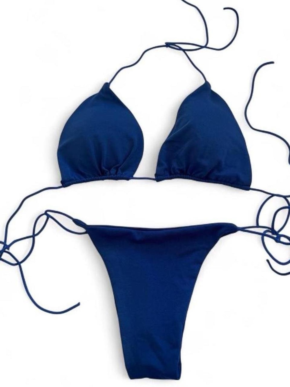 Blue Triangle Brazilian String Bikini Set